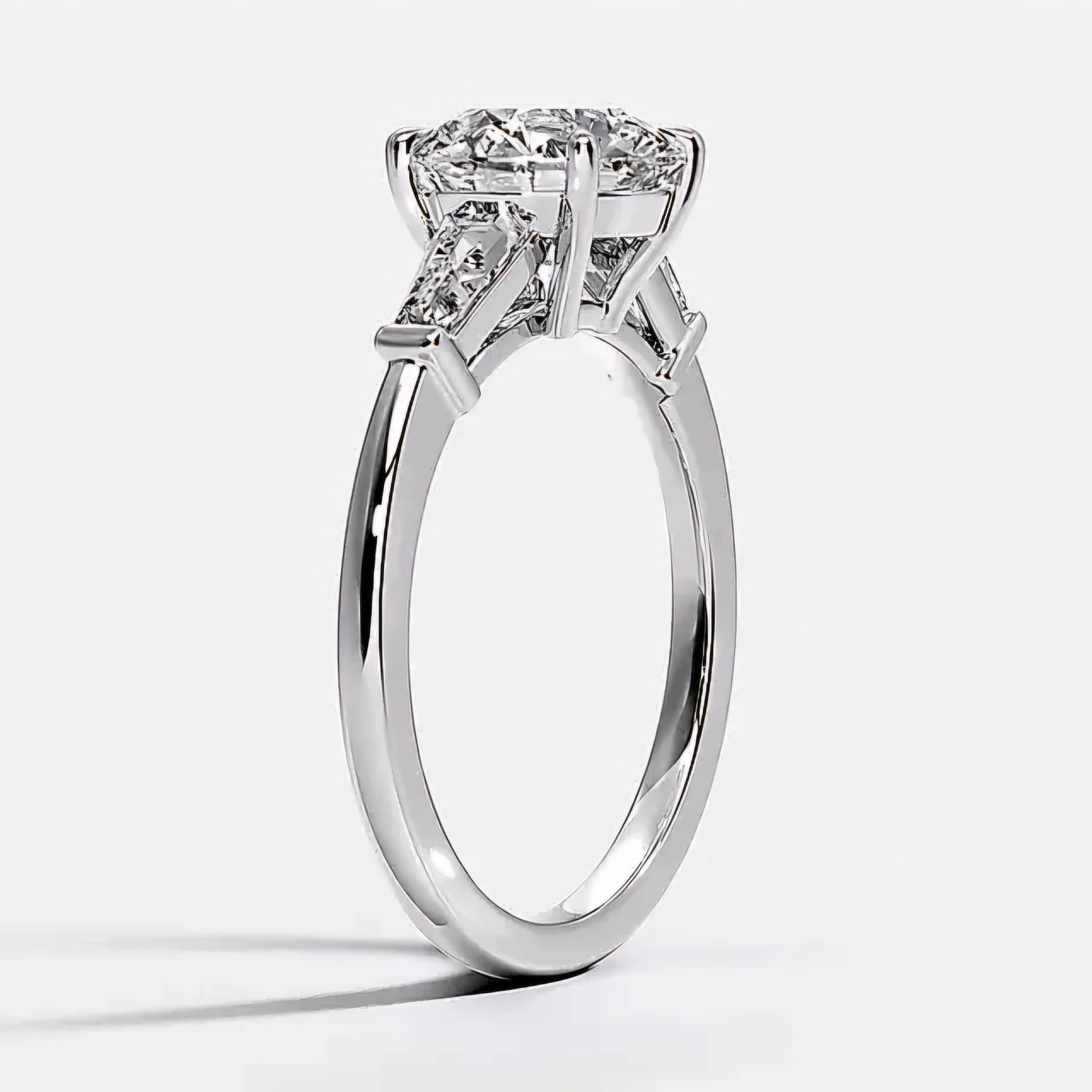 Bar Trilogy Round Cut Diamond Ring