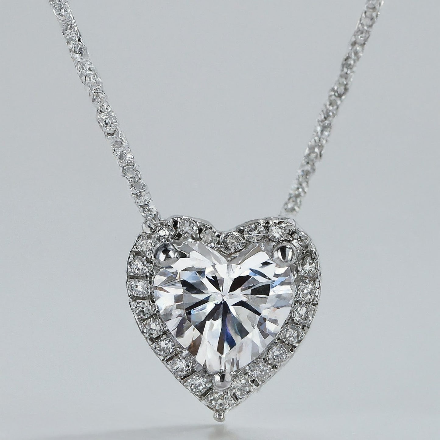 Halo Heart Cut Diamond Pendent