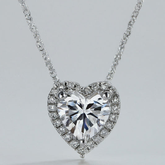 Halo Heart Cut Diamond Pendent