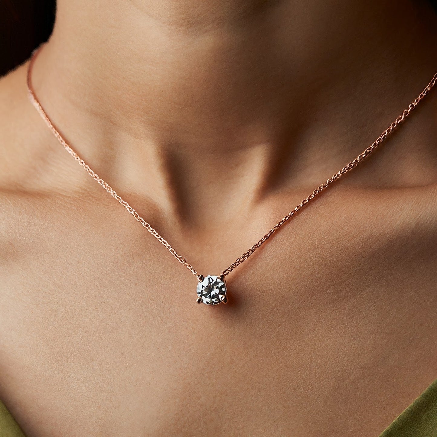 4 Prong Setting Diamond Solitaire Pendant